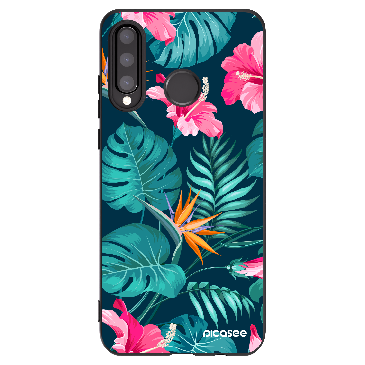 Picasee silikonový černý obal pro Huawei P30 Lite - Pink Monstera