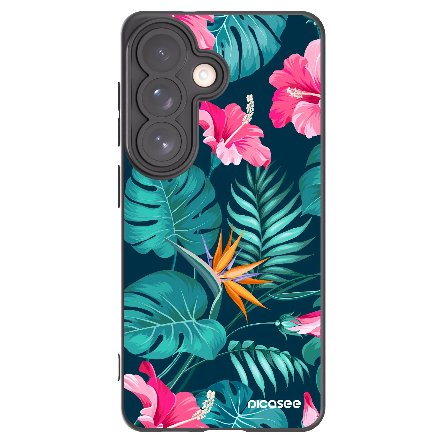 Picasee silikonový černý obal pro Samsung Galaxy S26 - Pink Monstera
