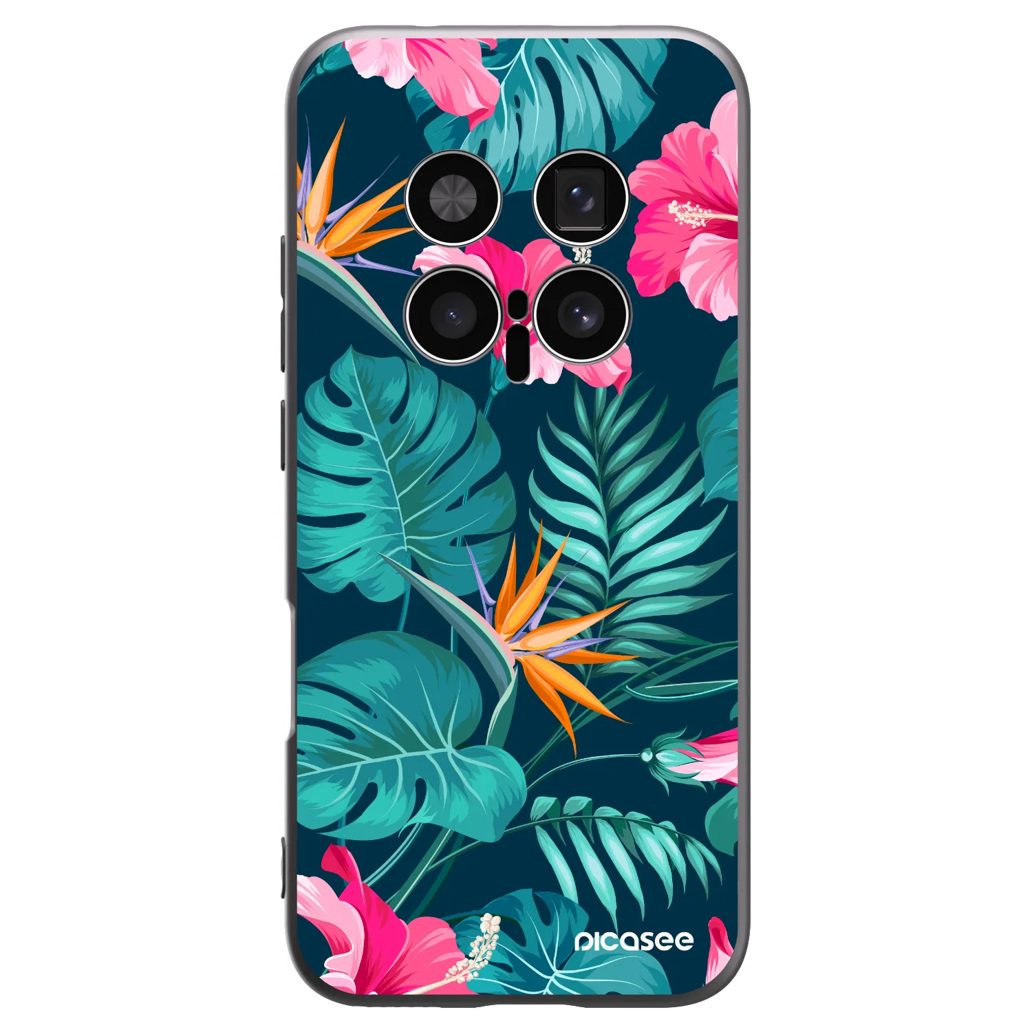 Picasee silikonový černý obal pro Honor Magic8 Pro 5G - Pink Monstera