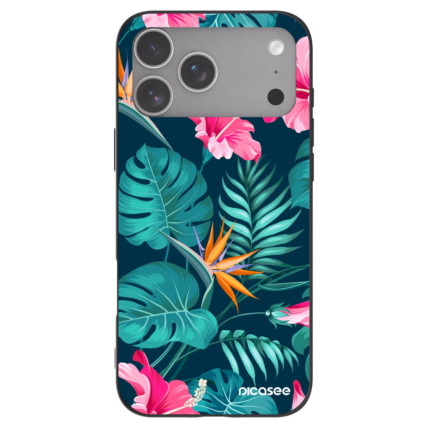 Picasee silikonový černý obal pro Apple iPhone 18 Pro Max - Pink Monstera