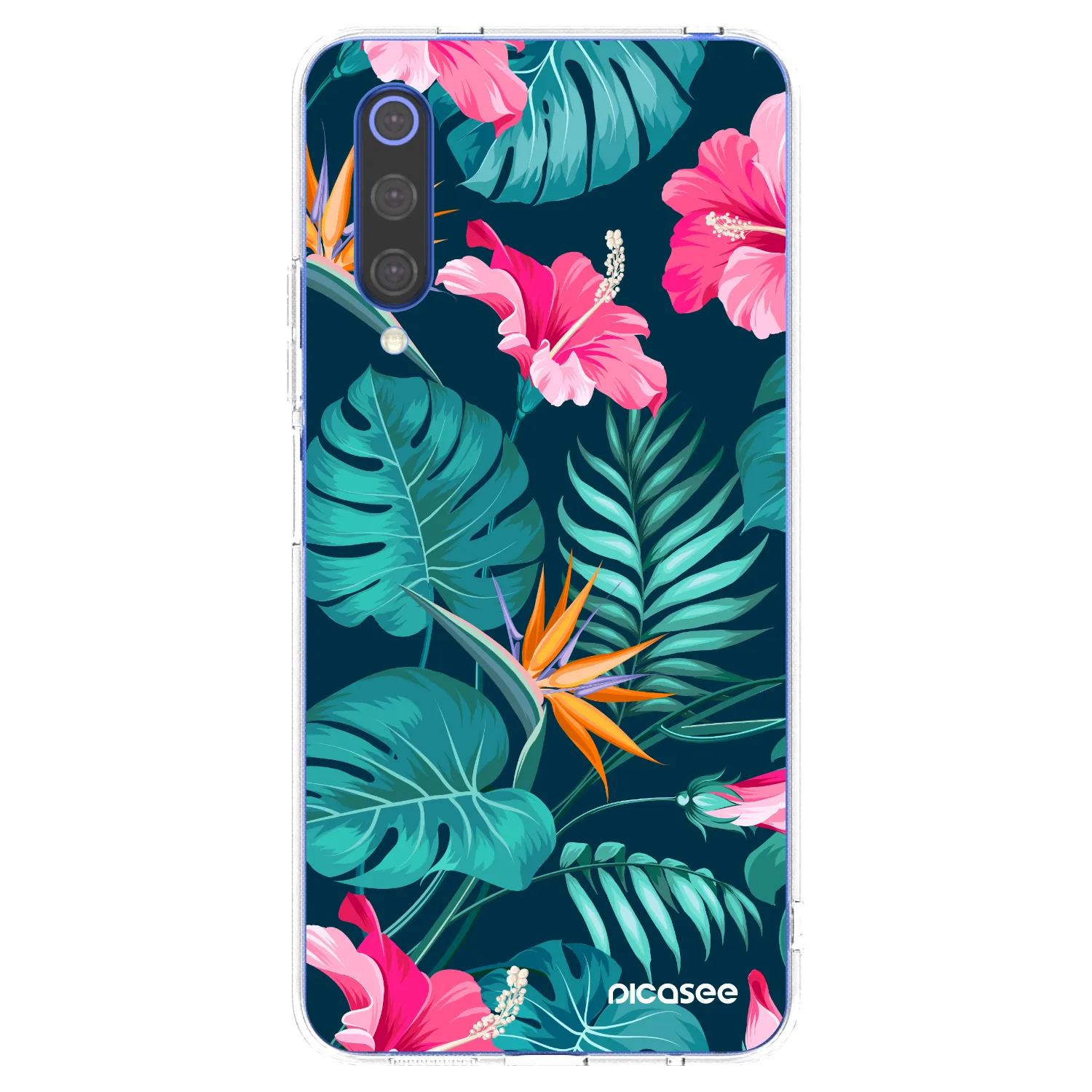 Picasee silikonový průhledný obal pro Xiaomi Mi 9 SE - Pink Monstera