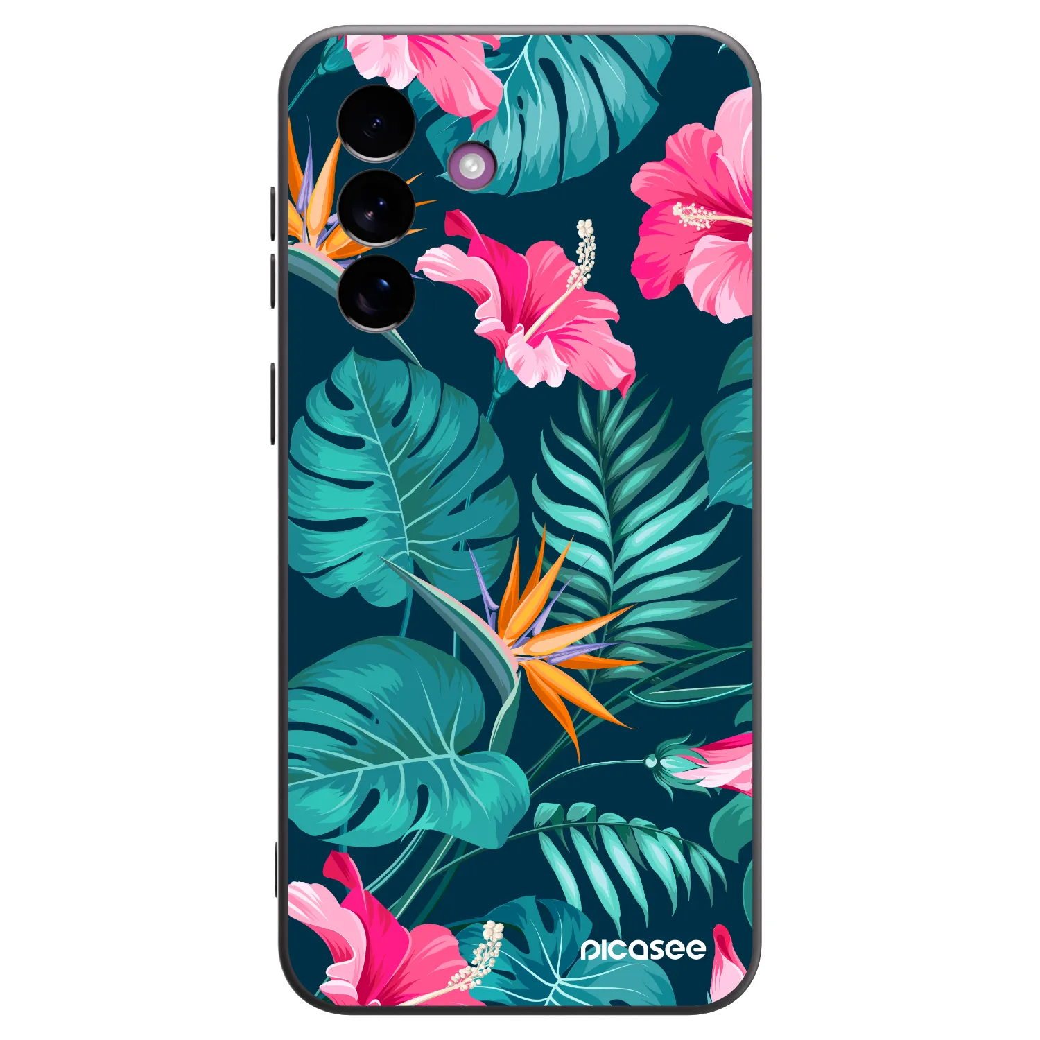 Picasee silikonový černý obal pro Samsung Galaxy A37 - Pink Monstera