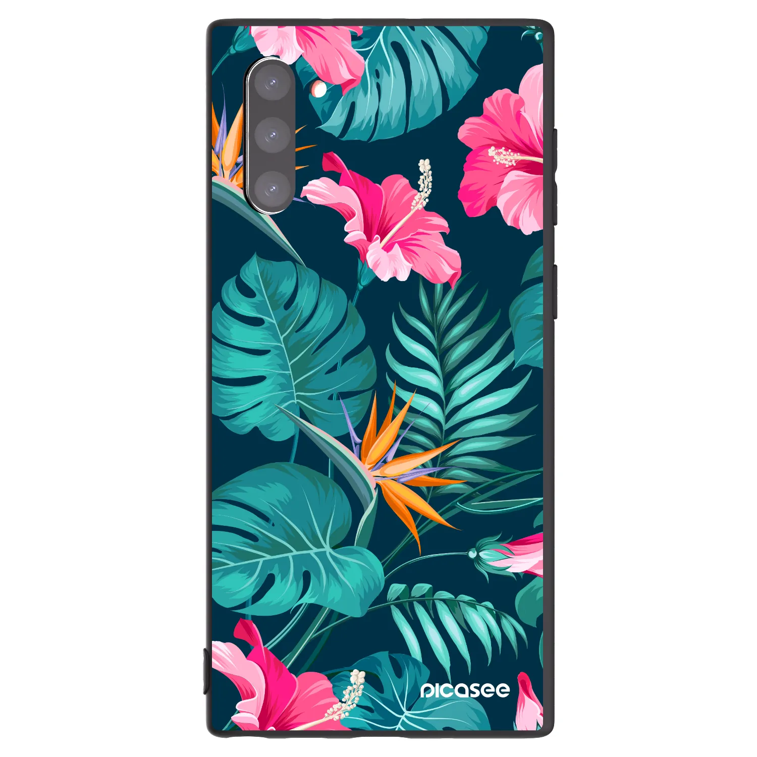 Picasee silikonový černý obal pro Samsung Galaxy Note 10 N970F - Pink Monstera