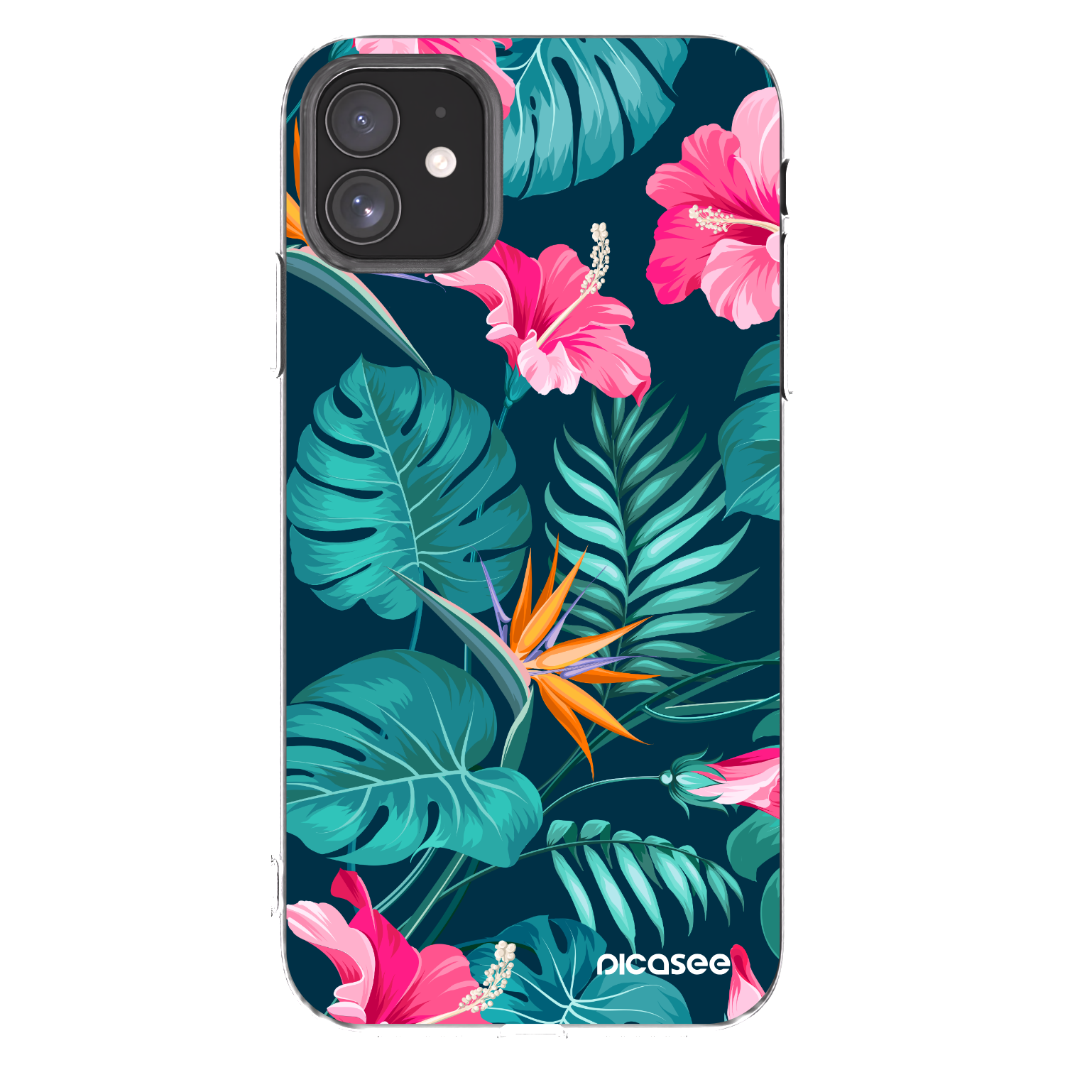Picasee silikonový průhledný obal pro Apple iPhone 11 - Pink Monstera