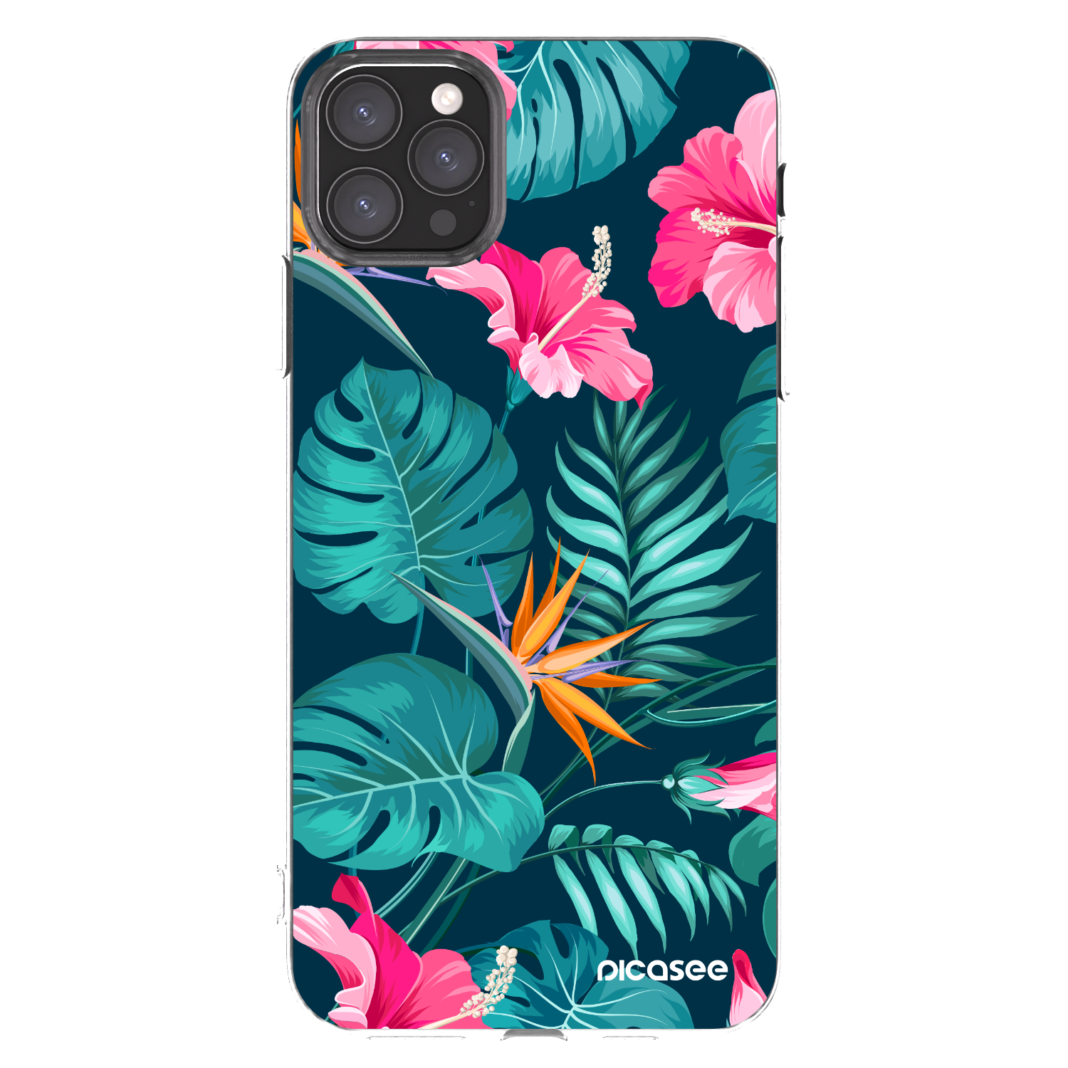 Picasee silikonový průhledný obal pro Apple iPhone 11 Pro Max - Pink Monstera
