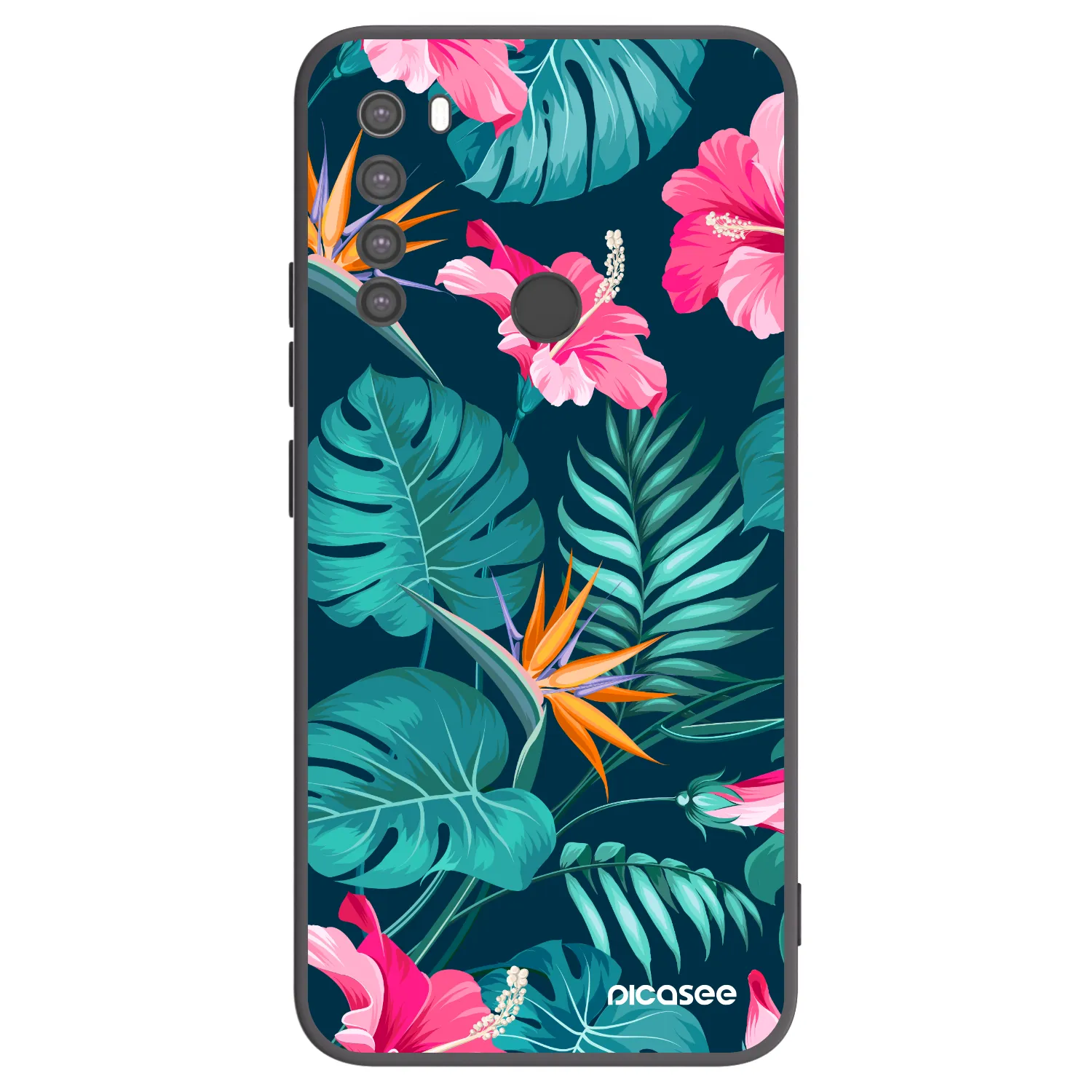 Picasee silikonový černý obal pro Xiaomi Redmi Note 8 - Pink Monstera