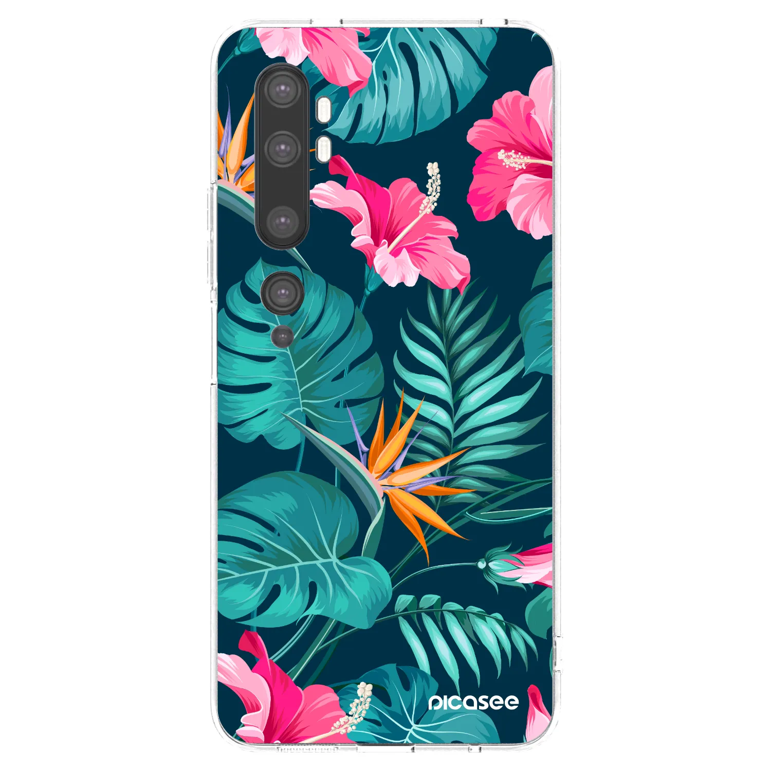 Picasee silikonový průhledný obal pro Xiaomi Mi Note 10 (Pro) - Pink Monstera