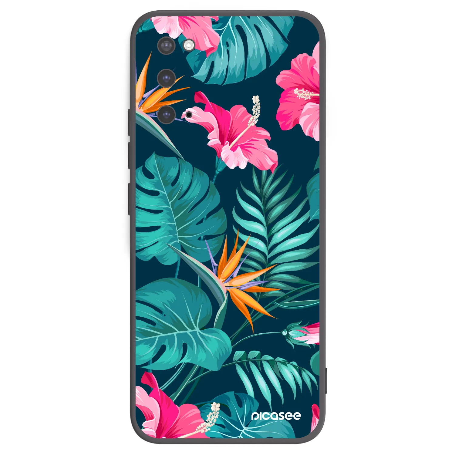 Picasee silikonový černý obal pro Samsung Galaxy S20 G980F - Pink Monstera