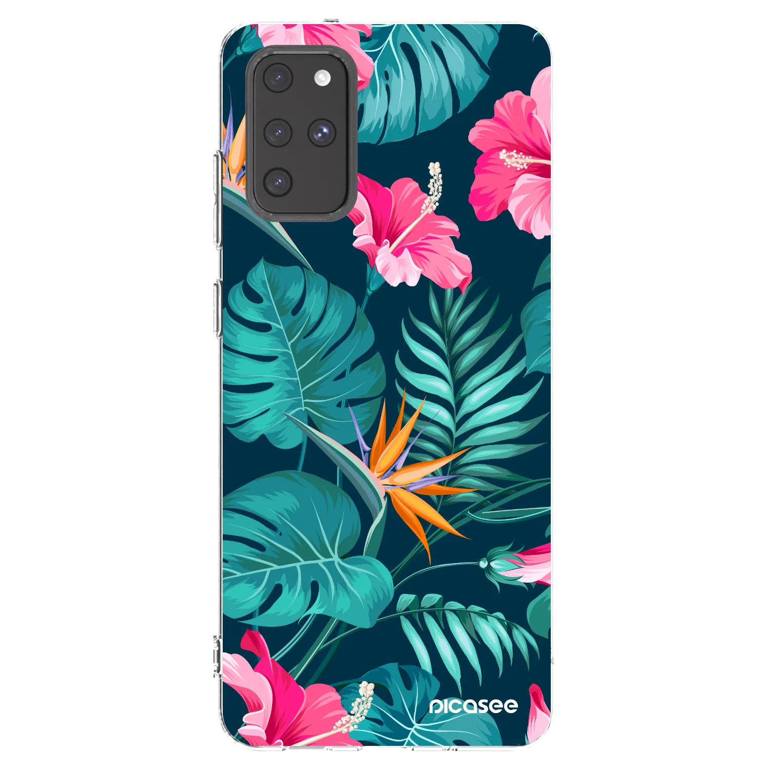 Picasee silikonový průhledný obal pro Samsung Galaxy S20+ G985F - Pink Monstera