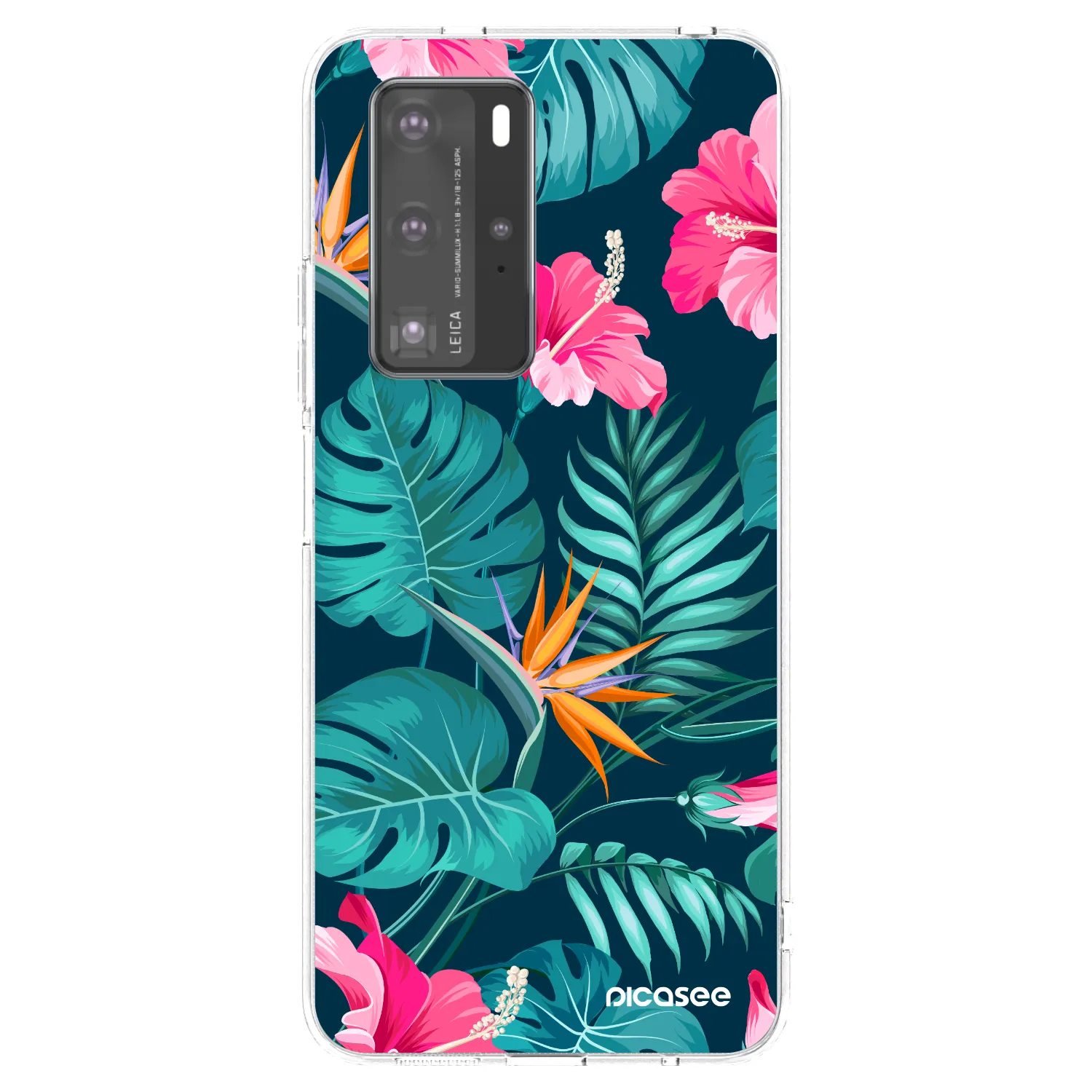Picasee silikonový průhledný obal pro Huawei P40 Pro - Pink Monstera