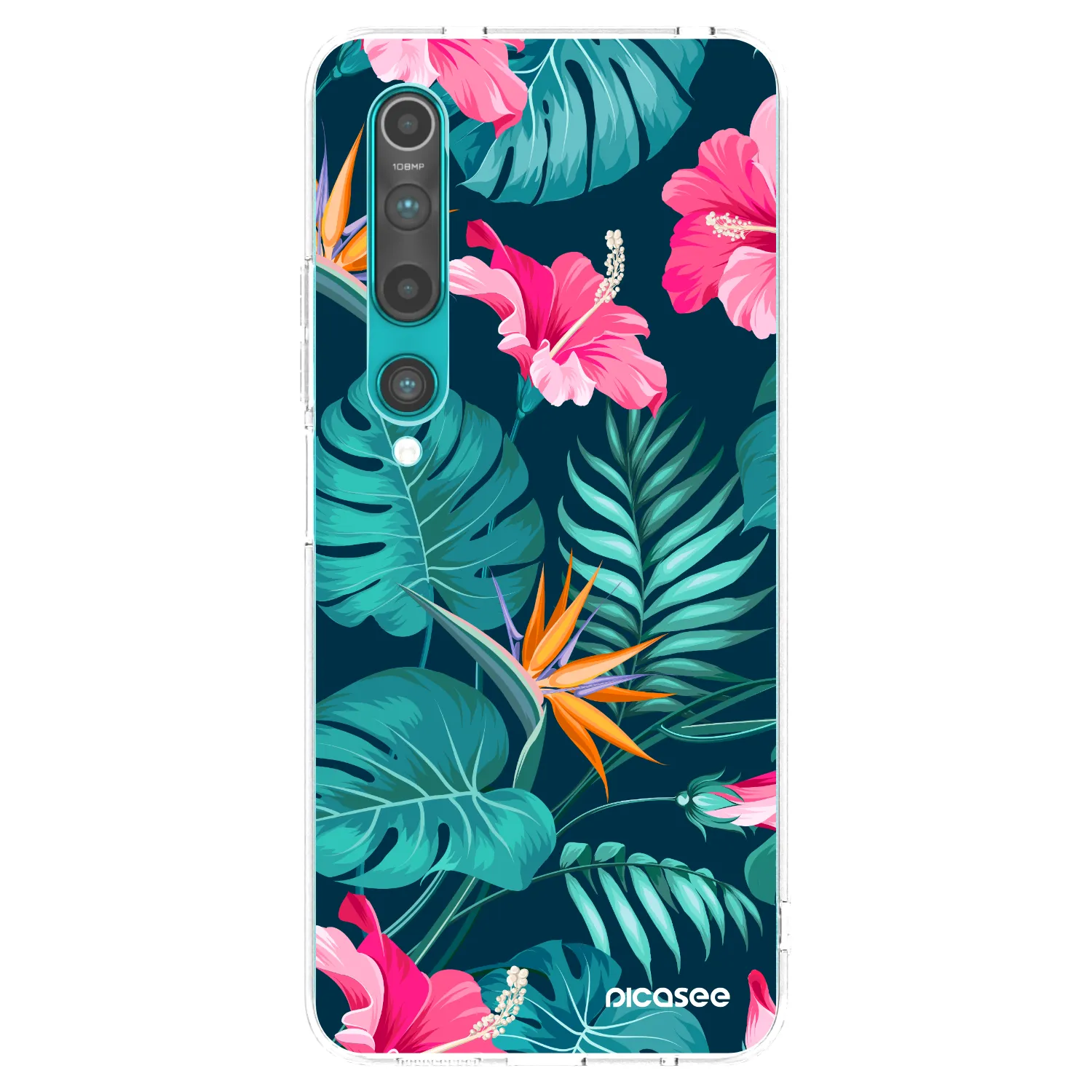 Picasee silikonový průhledný obal pro Xiaomi Mi 10 - Pink Monstera