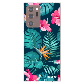 Picasee silikonový průhledný obal pro Samsung Galaxy Note 20 Ultra - Pink Monstera