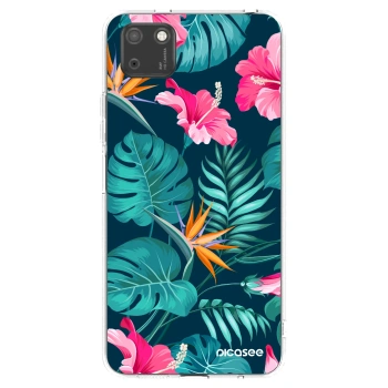 Picasee silikonový průhledný obal pro Huawei Y5P - Pink Monstera