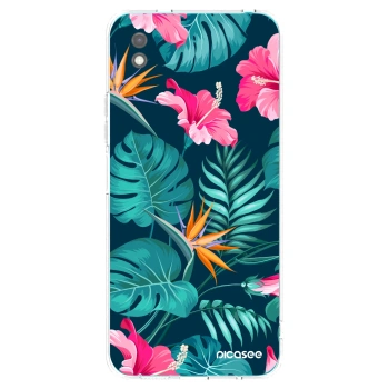 Picasee silikonový černý obal pro Xiaomi Redmi 9A - Pink Monstera