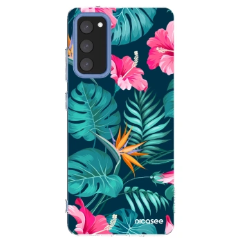 Picasee silikonový průhledný obal pro Samsung Galaxy S20 FE - Pink Monstera
