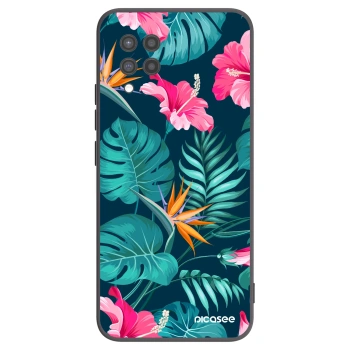 Picasee silikonový černý obal pro Samsung Galaxy A42 A426B - Pink Monstera