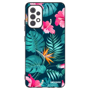 Picasee silikonový černý obal pro Samsung Galaxy A32 5G A326B - Pink Monstera
