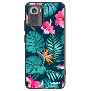 Picasee silikonový černý obal pro Xiaomi Redmi Note 10S - Pink Monstera