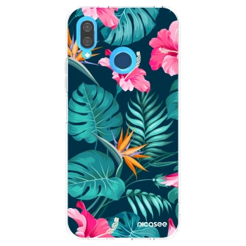 Picasee silikonový průhledný obal pro Huawei P20 Lite - Pink Monstera