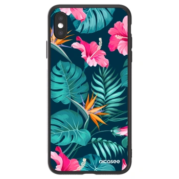 Picasee ULTIMATE CASE pro Apple iPhone XS Max - Pink Monstera