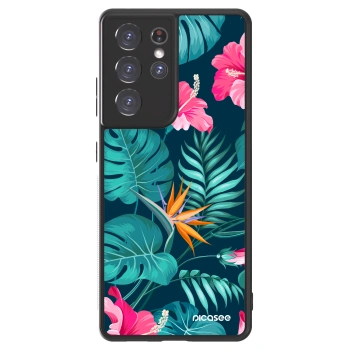 Picasee ULTIMATE CASE pro Samsung Galaxy S21 Ultra 5G G998B - Pink Monstera