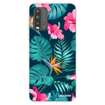 Picasee silikonový průhledný obal pro Xiaomi Redmi 9T - Pink Monstera