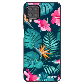 Picasee silikonový černý obal pro Samsung Galaxy M12 M127F - Pink Monstera