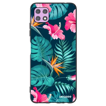 Picasee silikonový černý obal pro Samsung Galaxy A22 A226B 5G - Pink Monstera