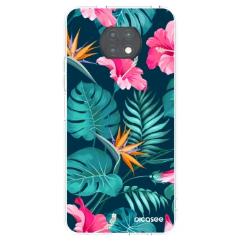 Picasee silikonový průhledný obal pro Xiaomi Redmi Note 9T - Pink Monstera