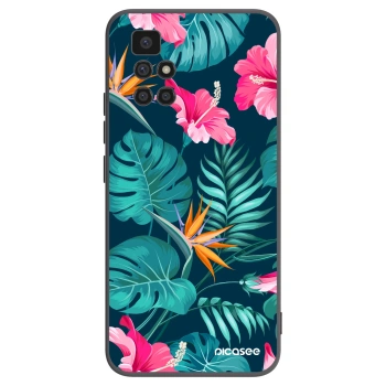 Picasee silikonový černý obal pro Xiaomi Redmi 10 - Pink Monstera
