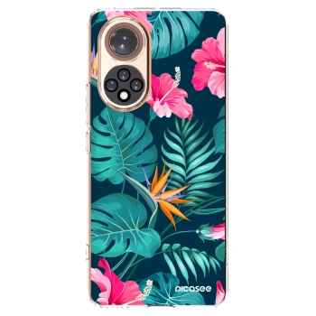 Picasee silikonový průhledný obal pro Honor 50 5G - Pink Monstera