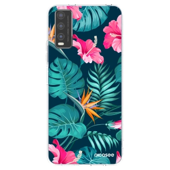 Picasee silikonový průhledný obal pro Vivo Y20s - Pink Monstera