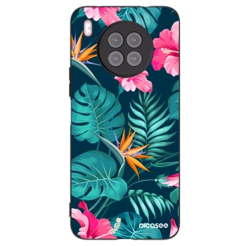Picasee silikonový černý obal pro Huawei Nova 8i - Pink Monstera