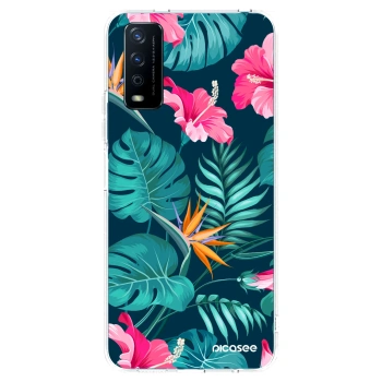 Picasee silikonový průhledný obal pro Vivo Y11s - Pink Monstera
