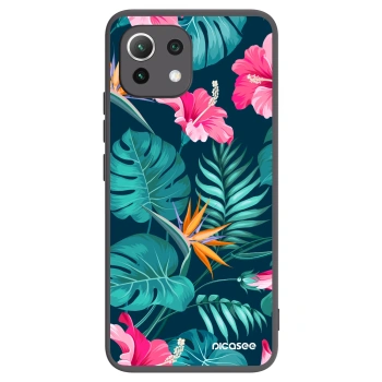 Picasee silikonový černý obal pro Xiaomi 11 Lite 5G NE - Pink Monstera