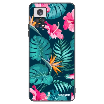 Picasee silikonový černý obal pro Xiaomi Redmi Note 11 - Pink Monstera