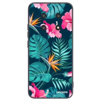 Picasee silikonový černý obal pro Honor Magic4 Lite 5G - Pink Monstera