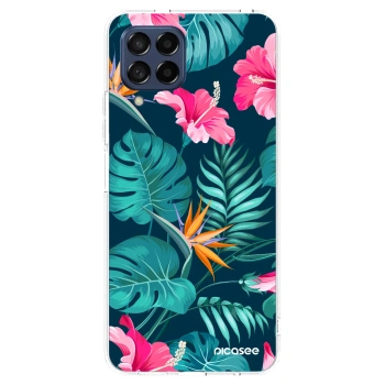 Picasee silikonový průhledný obal pro Samsung Galaxy M53 5G - Pink Monstera