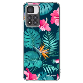 Picasee silikonový průhledný obal pro Xiaomi Redmi Note 11 Pro+ 5G - Pink Monstera