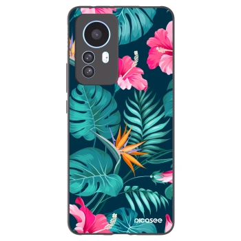 Picasee silikonový černý obal pro Xiaomi 12T - Pink Monstera
