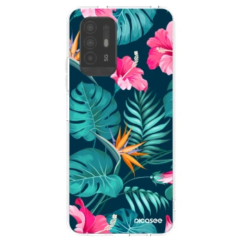 Picasee silikonový průhledný obal pro OPPO A94 5G - Pink Monstera