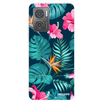 Picasee silikonový průhledný obal pro Xiaomi Redmi 10 5G - Pink Monstera