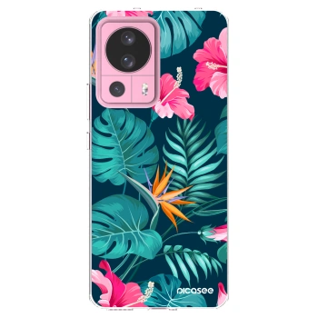 Picasee silikonový průhledný obal pro Xiaomi 13 Lite - Pink Monstera