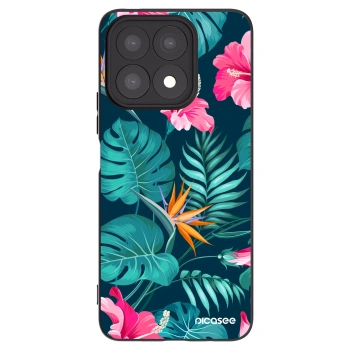 Picasee silikonový černý obal pro Honor X8a - Pink Monstera