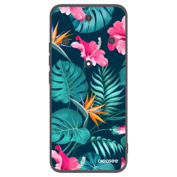 Picasee silikonový černý obal pro Honor Magic5 Lite 5G - Pink Monstera