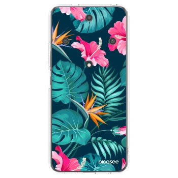 Picasee silikonový průhledný obal pro Honor Magic5 Lite 5G - Pink Monstera