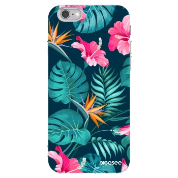 Picasee silikonový průhledný obal pro Apple iPhone 6/6S - Pink Monstera