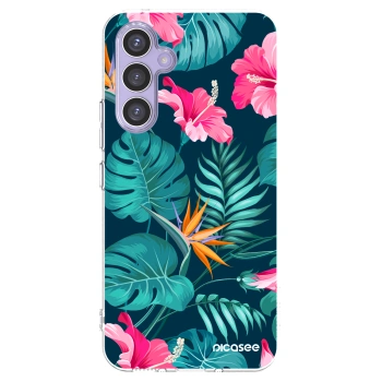 Picasee silikonový průhledný obal pro Samsung Galaxy A54 5G A546B - Pink Monstera