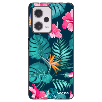 Picasee silikonový černý obal pro Xiaomi Redmi Note 12 Pro+ 5G - Pink Monstera