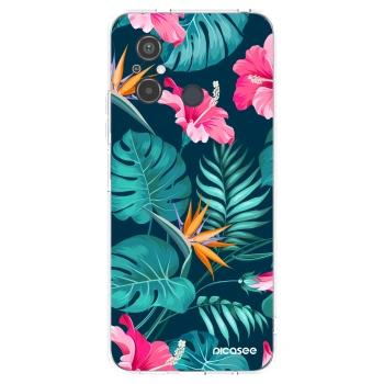 Picasee silikonový průhledný obal pro Xiaomi Redmi 12C - Pink Monstera